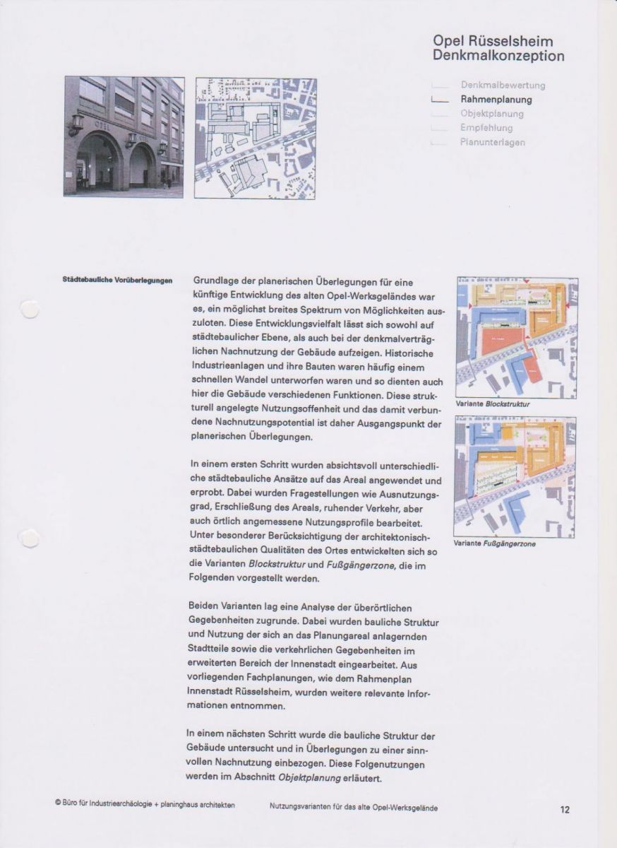 Grundlage der planerischen Überlegungen